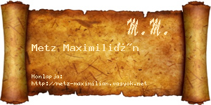 Metz Maximilián névjegykártya
